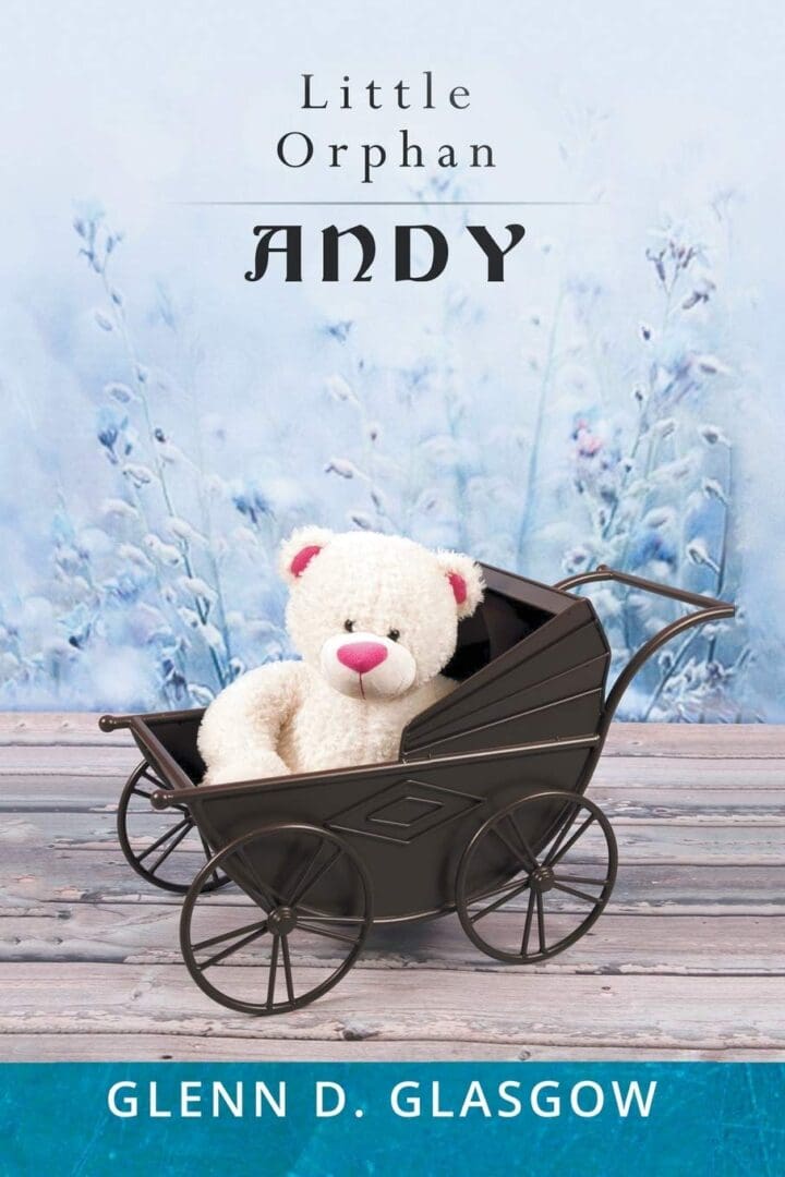 A teddy bear sitting in a baby carriage.